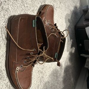 A fairly used Eastland Seneca Moc Toe boot for sale in brown color, US size 11.